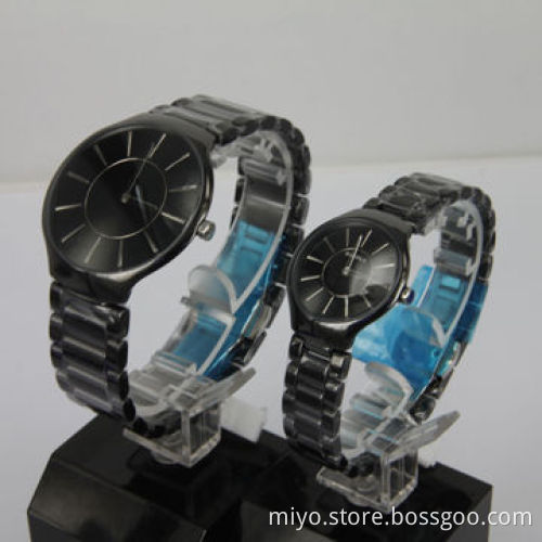 Super-thin size ceramic couple watch with fashionable, fancy, novelty and beautiful